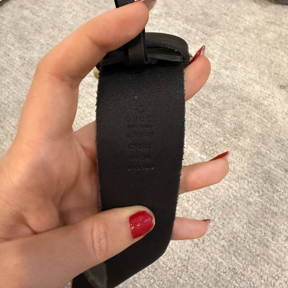 Gucci GG Marmont Snake Buckle Black Leather Belt Size 85 Men’s or Women’s main image 6